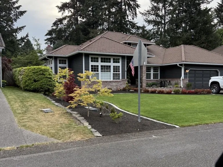 A finished home exterior after an exterior repaint